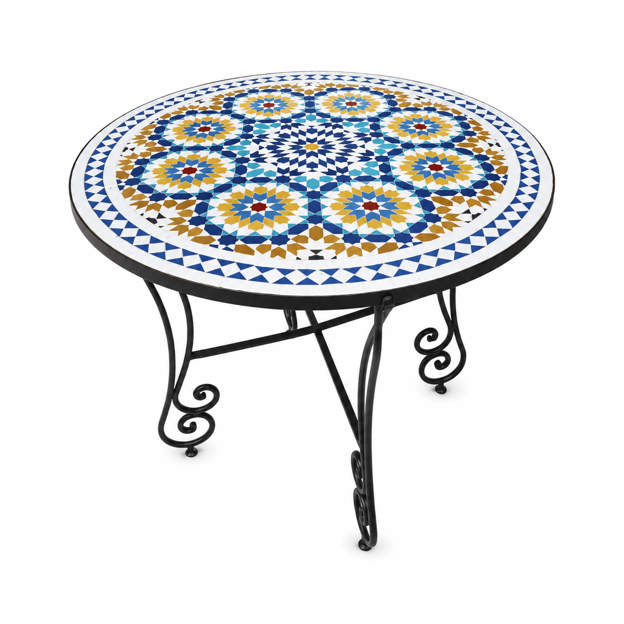 Table mosaique bleue